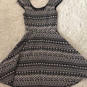 black and white dress